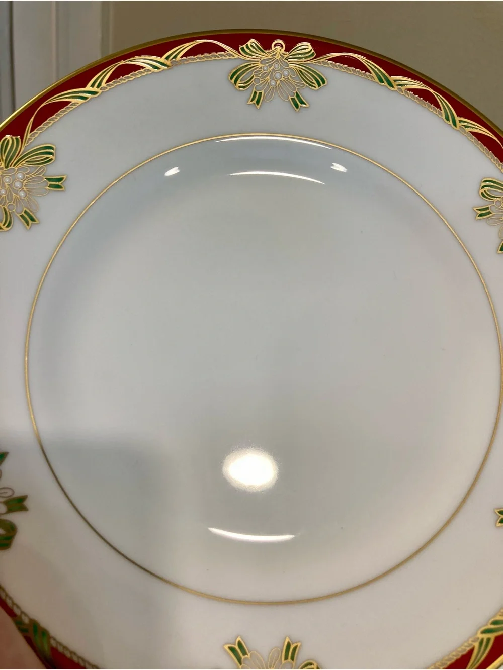 4 Salad Plates Waterford Fine China Holiday Ribbons Christmas Plates